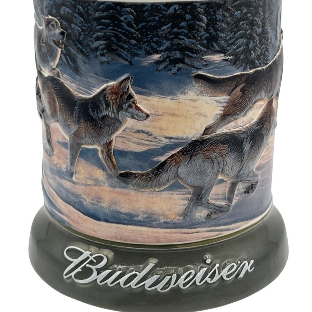 VTG Budweiser 2000 3D Mug The Wolf Pack Series Run For The Moment Stein CS471 - Picture 10 of 16